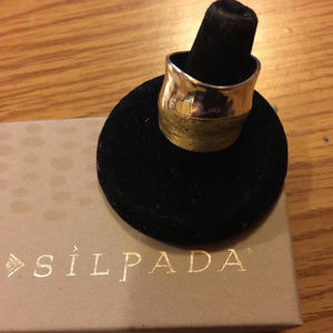 Silpada Rain or Shine Ring Brass+Sterling NEW